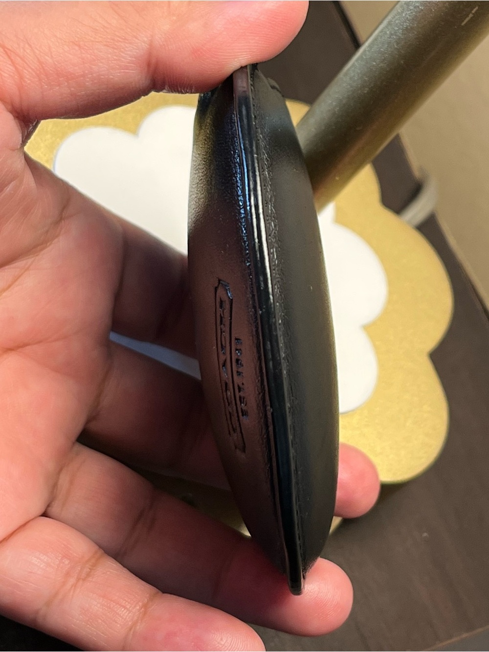 Coach Black Round Leather Zip Coin Pouch vintage EUC - Picture 9 of 9